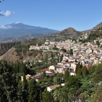 Blick von Taormina, Sizilien auf den Ätna