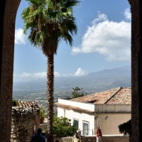 Blick von Taormina, Sizilien auf den Ätna